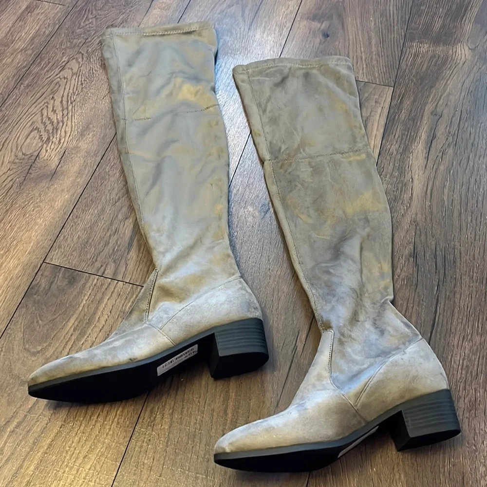 Over the knee tutor boot grey smoke color 8 - Picture 1 of 5
